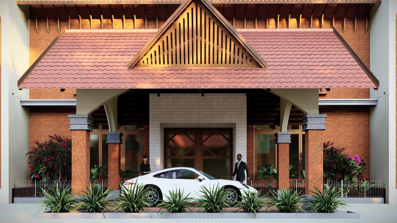 Grand Building With Contemporary Colonial Architecture