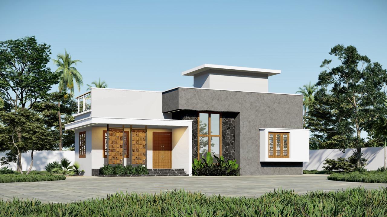 Elegant Contemporary Single-Storey Home Design – Periyadka, Kasaragod